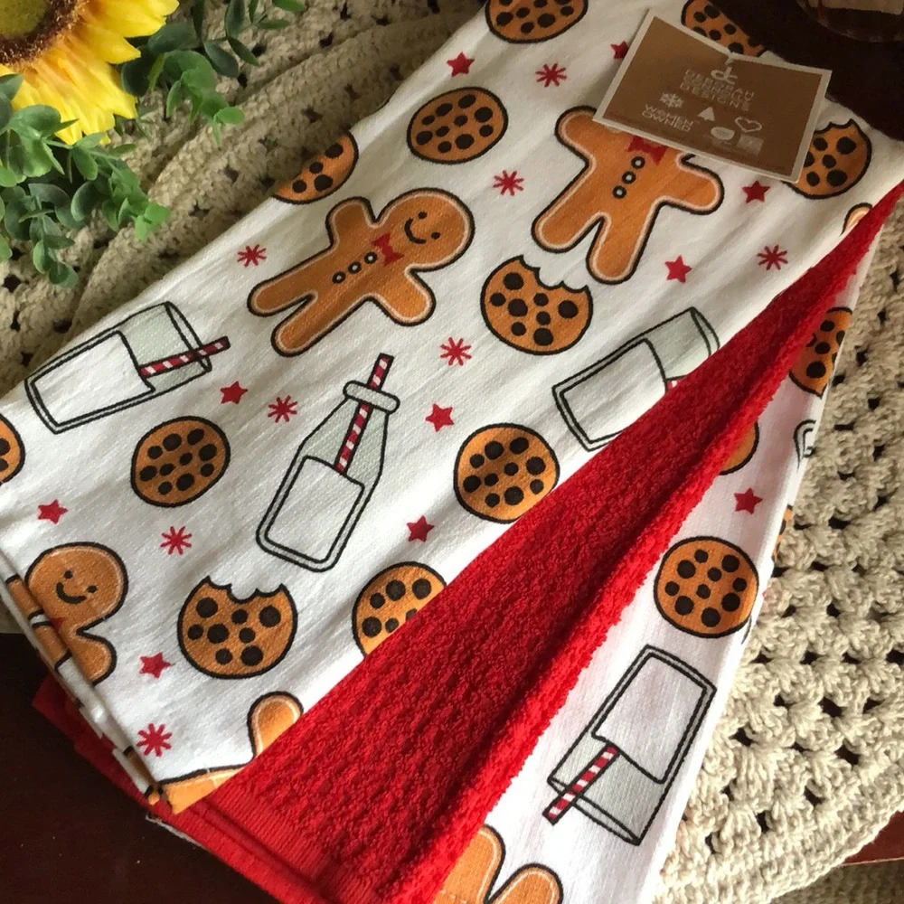 Deborah Connolly GINGERBREAD, MILK & COOKIES Kitchen Towel Set